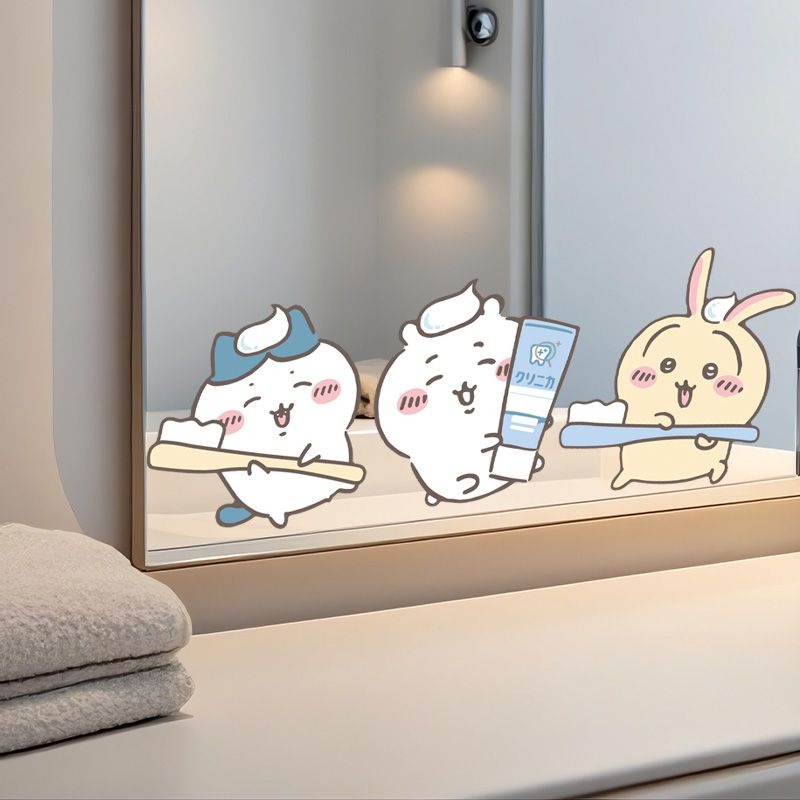 Home Bathroom Vanity - Heiße Chiikawa Spiegelaufkleber – Stark haftend,