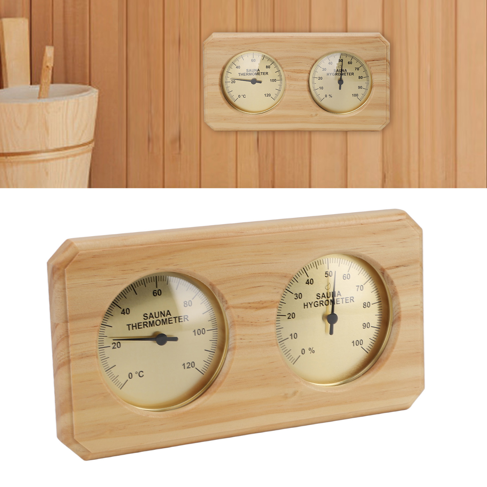 Home Bathroom Sauna - Duales Temperatur- und Luftfeuchtigkeitsmessgerät zur Wandmontage,