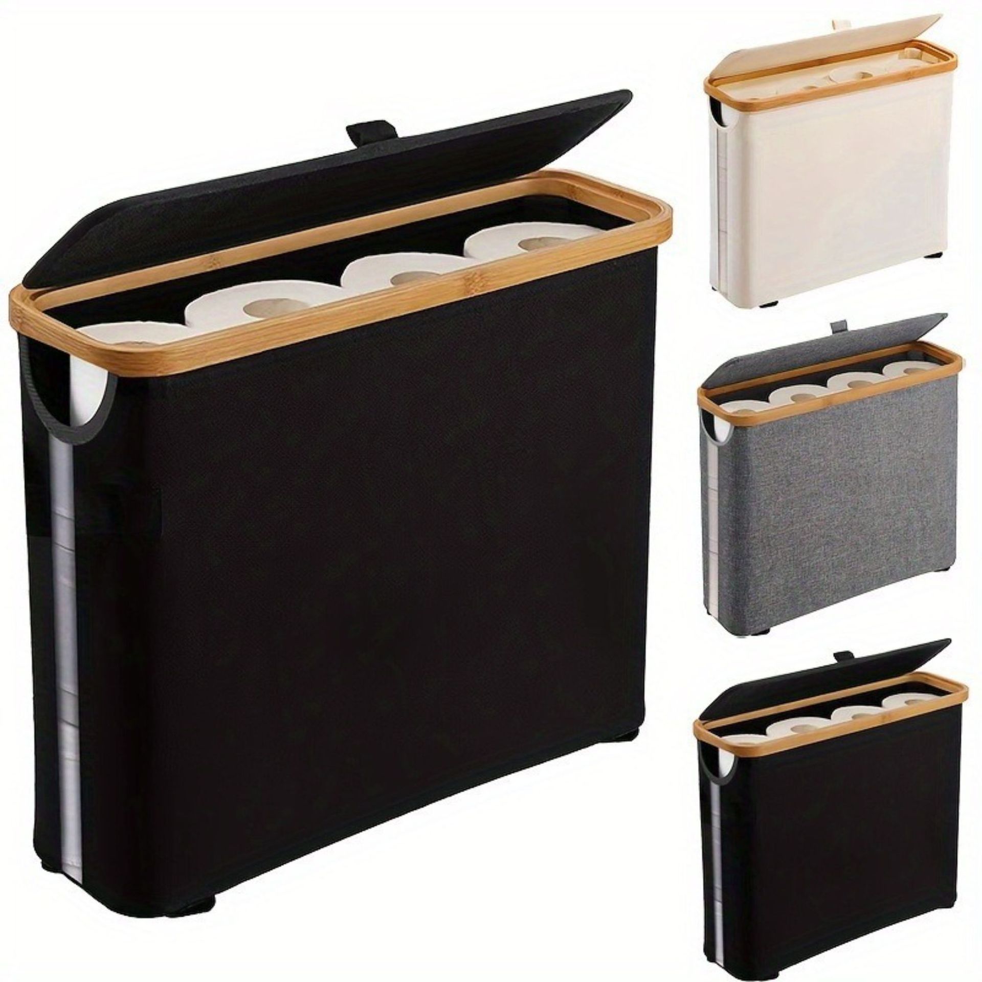 Toilet Paper Holder - Faltbarer Toilettenpapierhalter mit Deckel, großes Fassungsvermögen,