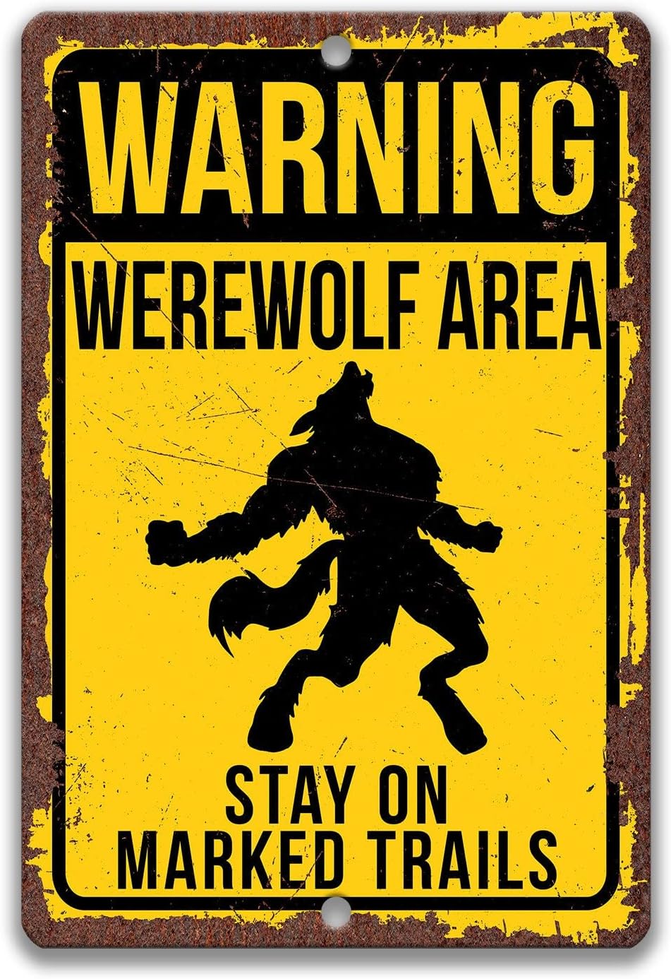 Home Bathroom Wall Art - Werwolf-Schild, heulendes Metall-Blechschild, lustiges Poster, Vintage-Stil,