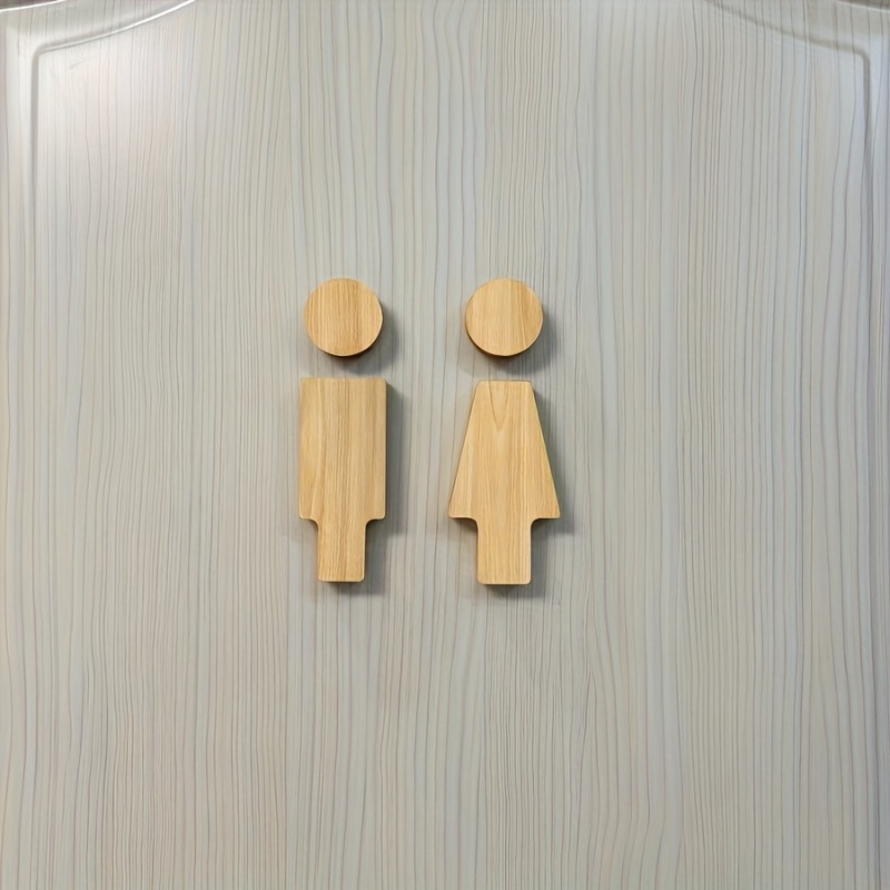 Home Bathroom Door - 2-teiliges Badezimmerschild aus Holz für Toilettentüren