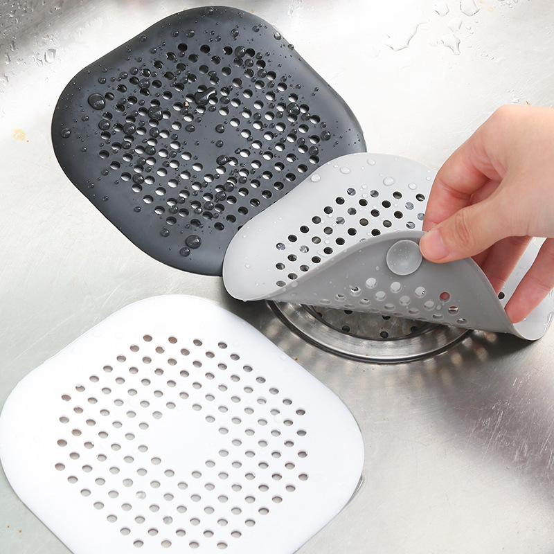 Drain Hair Catcher - Großer Silikon-Abflussaufkleber Universeller Bodenhaarfilter für Küchenspüle