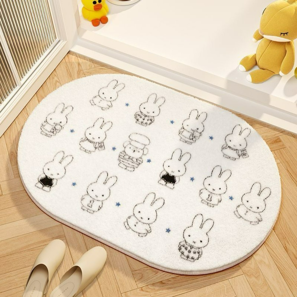 Home Bathroom Mats - Miffy Cartoon-Bodenmatte, weiches Fußpolster aus Kaschmirimitat,