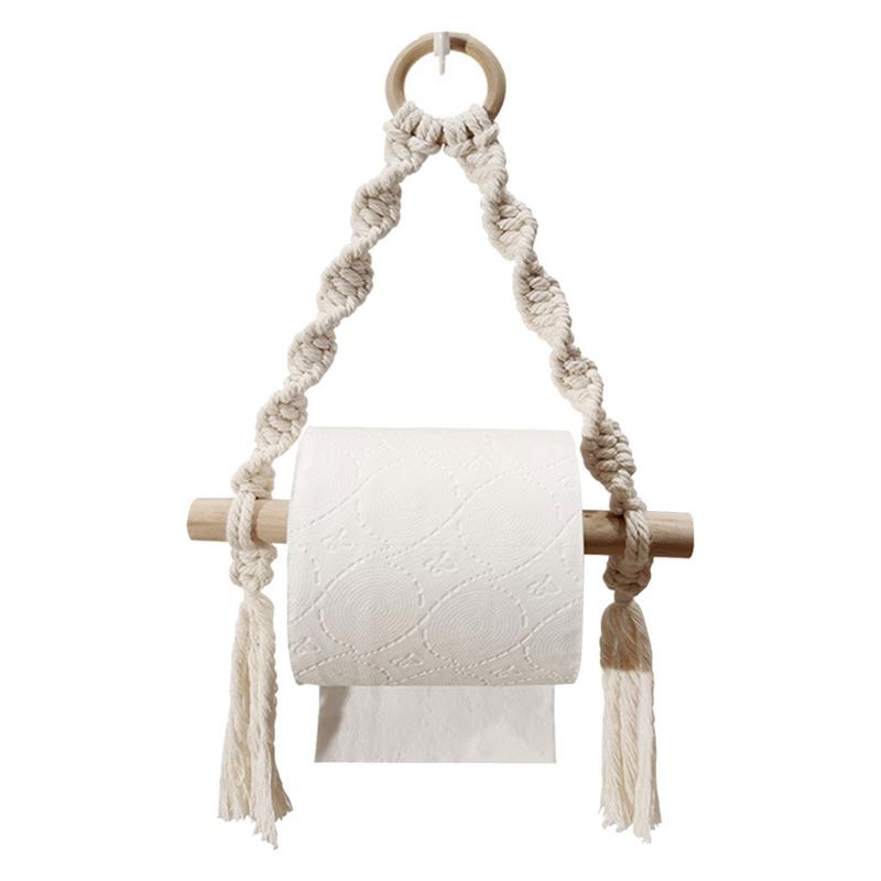 Home Bathroom Towel Dispenser - Hand gewebte hölzerne Toiletten papier halter