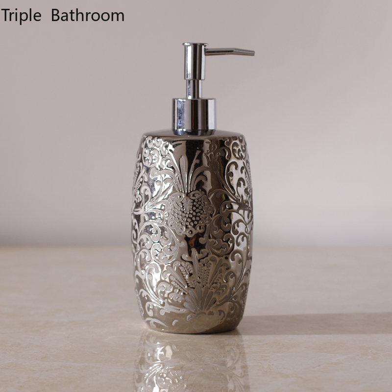Zara Home Bathroom - Silber Keramik Shampoo Flaschen Bad Zubehör