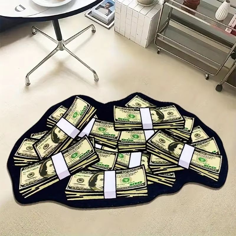 Home Bathroom Trends - VIKAMA Kreativer Dollar-Plüschteppich, unregelmäßig, rutschfest, weiches