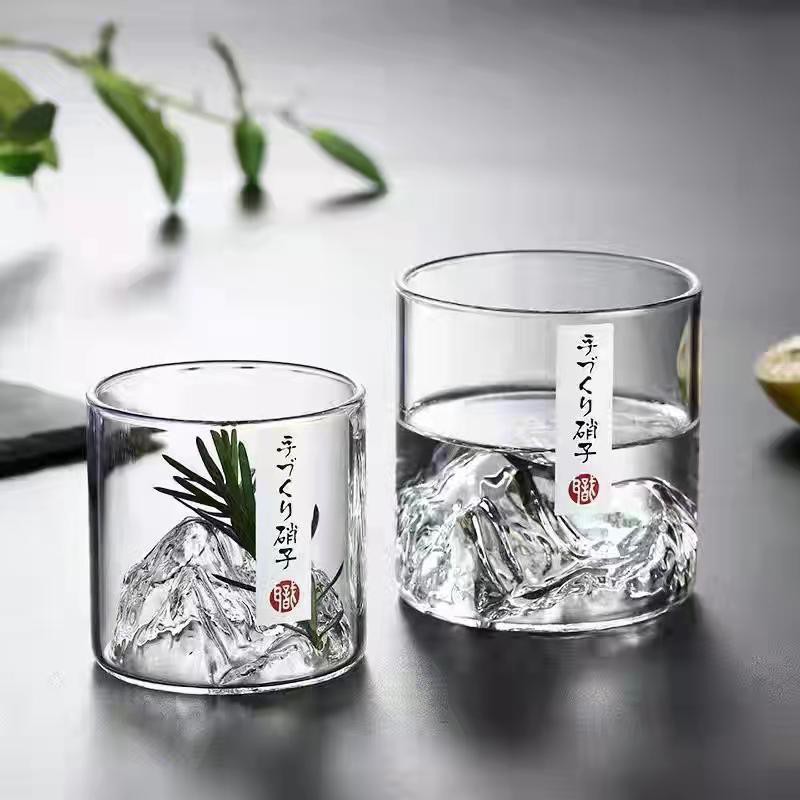 Yamazaki Home Bathroom Storage - Fuji Mountain Glasbecher Retro japanische Wassertasse