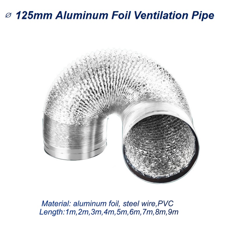 Home Bathroom Ventilation - ∅ 125mm Aluminium folie Belüftung srohr