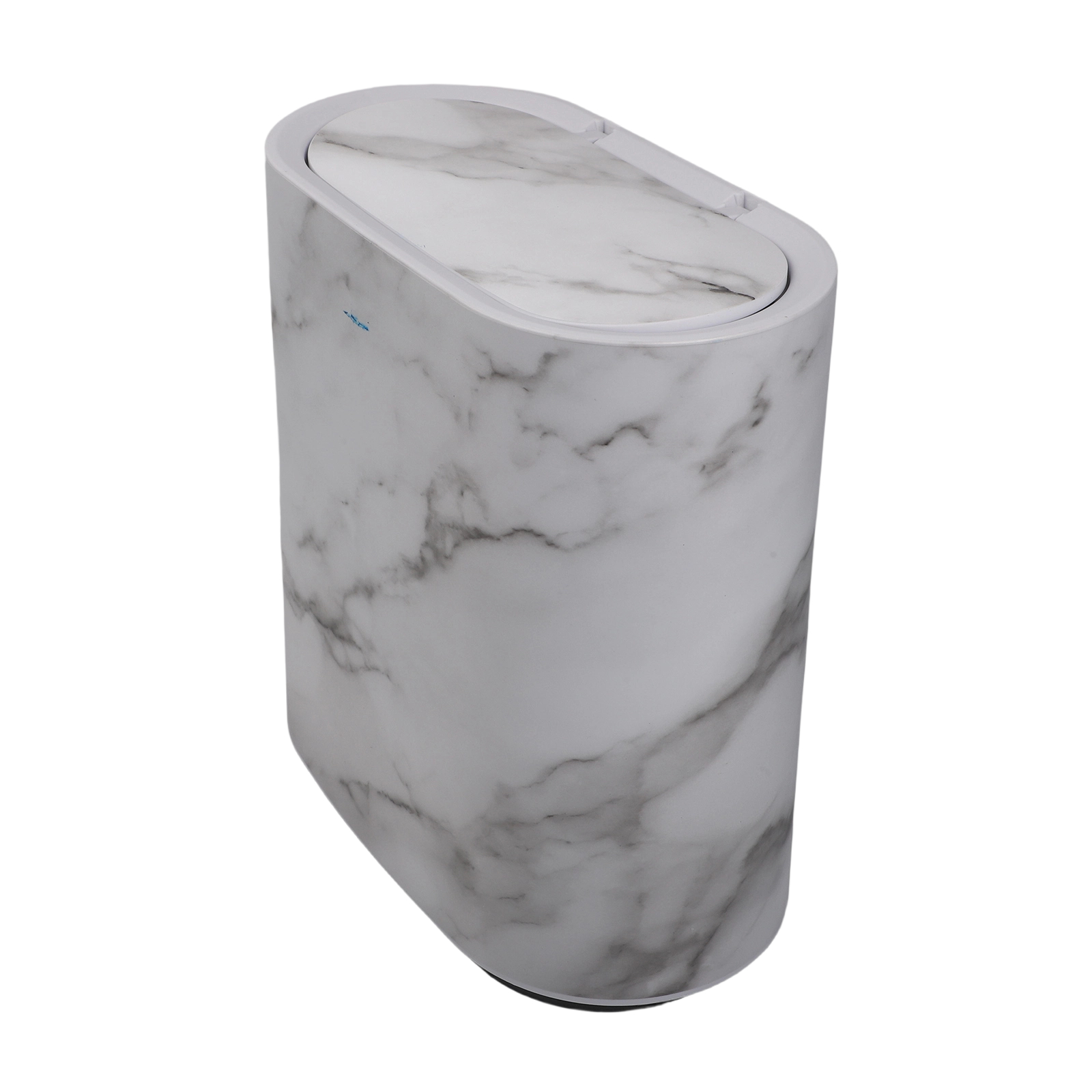 Home Bathroom Trash Can - Schmaler Mülleimer mit Marmormuster und Deckel