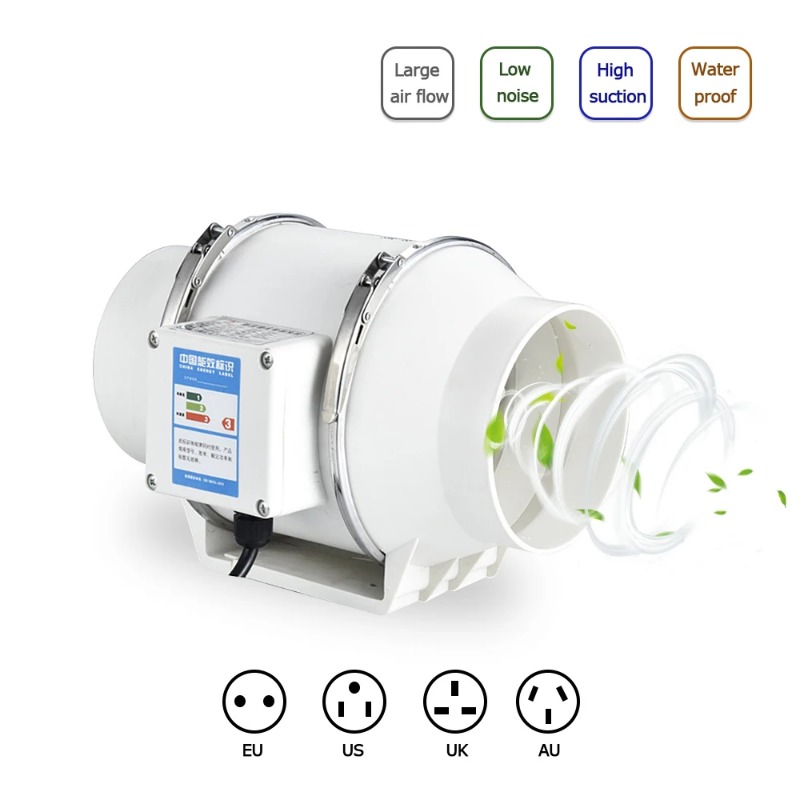 Home Bathroom Ventilation - 3/4/5/6/8 Zoll 220V Geräuscharmer Rohrventilator für