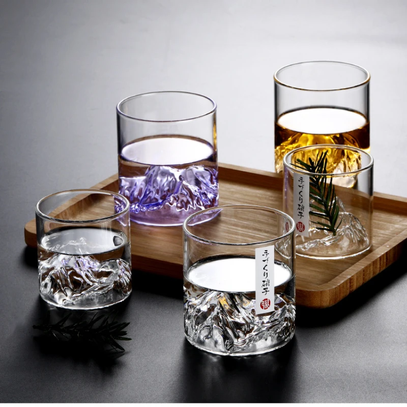 Yamazaki Home Bathroom Storage - Fuji Mountain Retro japanische Glastasse japanische