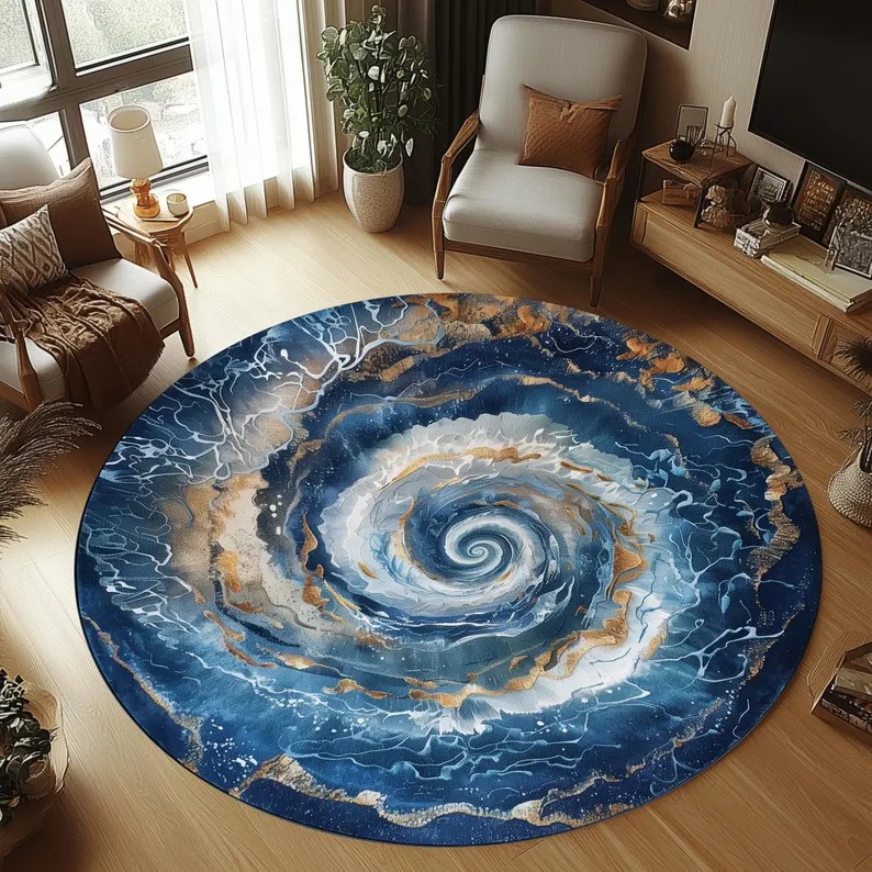 Home Bathroom Trends - 2D Eisbär Runder Teppich Eisgrotte Tier-Teppich