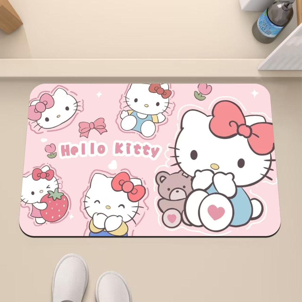 Home Bathroom Mats - Hello Kitty Rutschfeste, Saugfähige, Schnell Trocknende