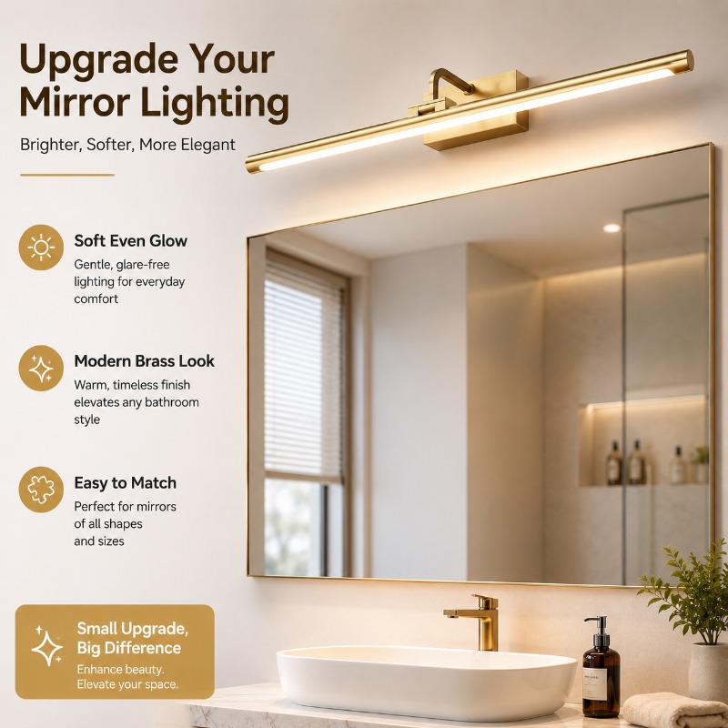 Home Bathroom Vanity - 40cm 55cm 70cm Vintage LED-Spiegelleuchte Antike