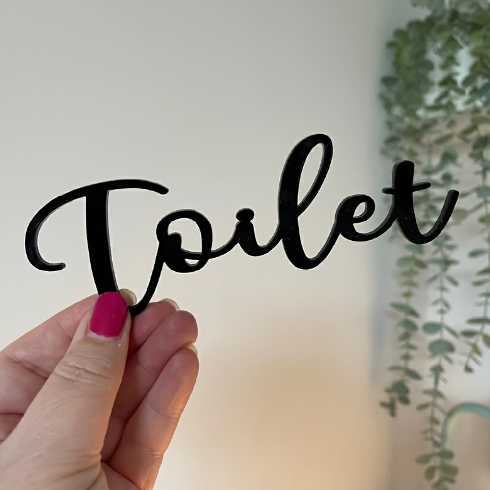 Home Bathroom Door - CIFBUY Modernes Kunststoff-Buchstabenschild, Richtungs-Türschild, unregelmäßig, rahmenlos,