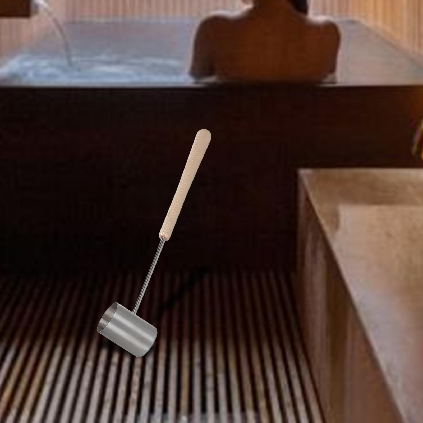 Home Bathroom Sauna - Saunaköffel, Wasserschöpflöffel, ergonomisch, 275 ml, Edelstahl,