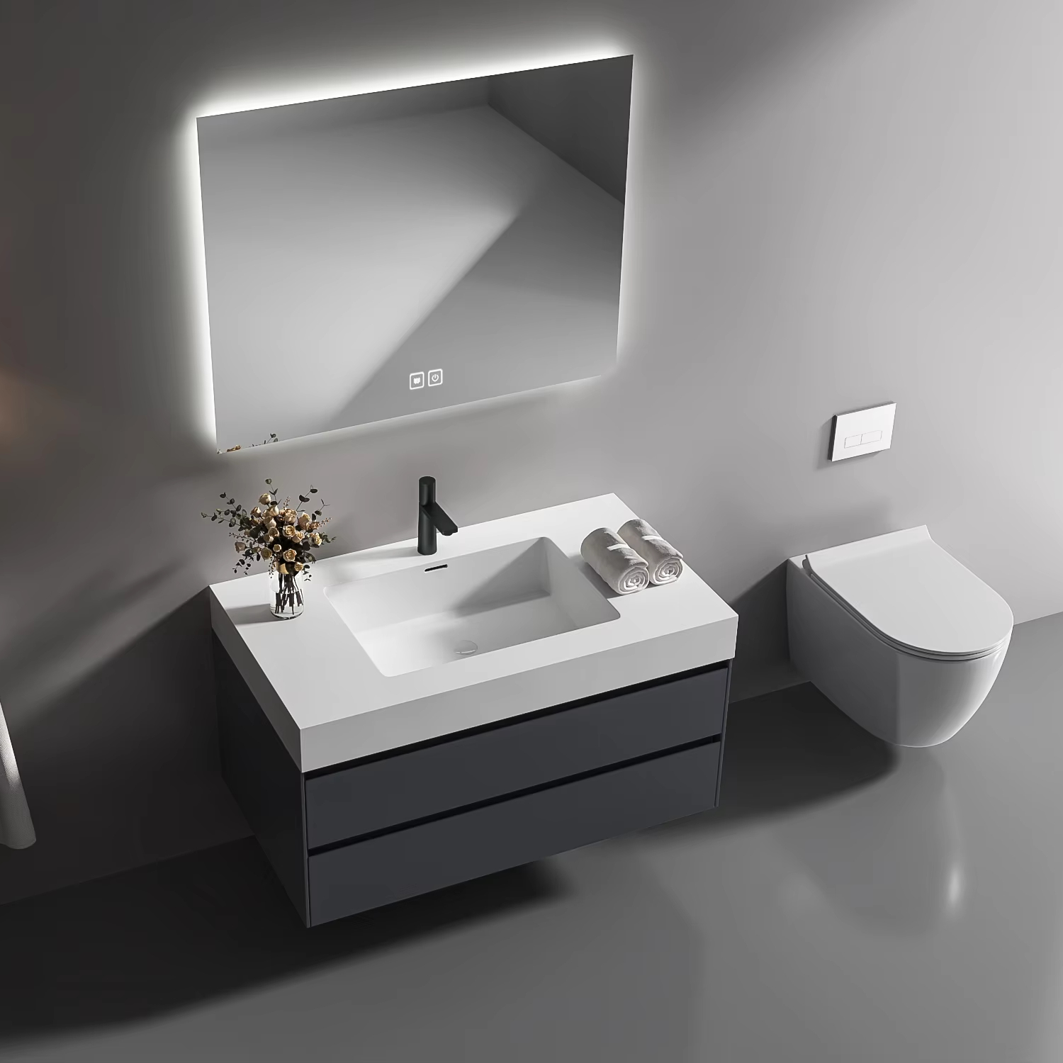 Home Bathroom Trends - Moderner Luxus-Wandwaschtisch aus Sperrholz, neuer Trend