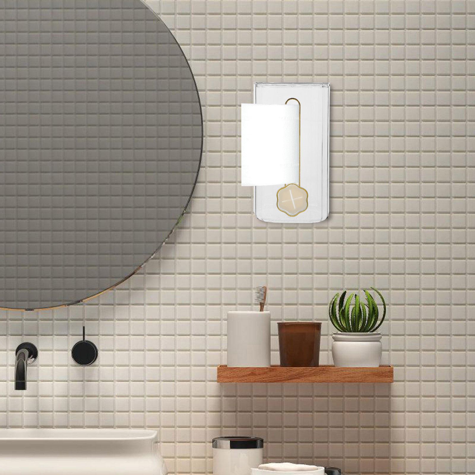 Home Bathroom Towel Dispenser - Wandmontierter transparenter Silikon-Taschentuchspender für Haustiere, Badezimmer,