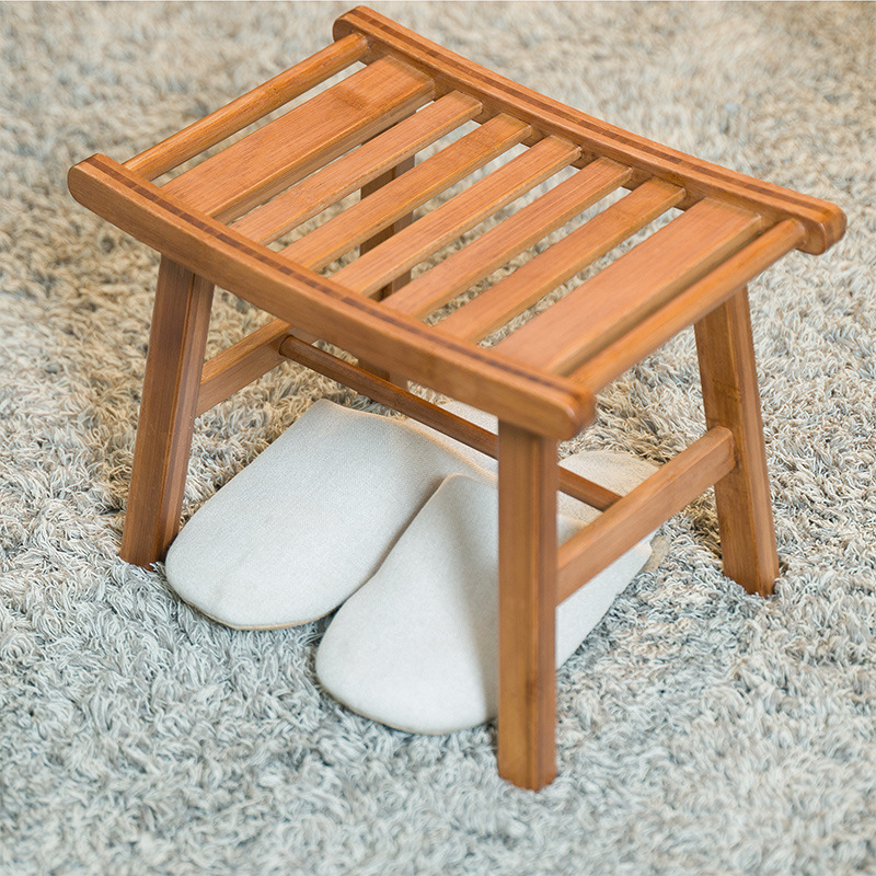 Home Bathroom Sauna - 1 Stück Bambus-Duschhocker, rutschfester kleiner Duschstuhl,