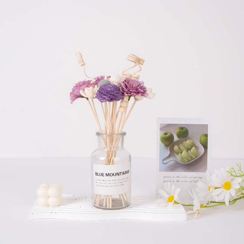 Home One Bathroom Accessories - Rattanstäbchen und Sola-Blumen, 14er-Set, ein Bündel
