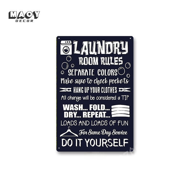 Slogan-Metallschild, Wäscherei – Home Bathroom Wall Art Bewertung und Preis