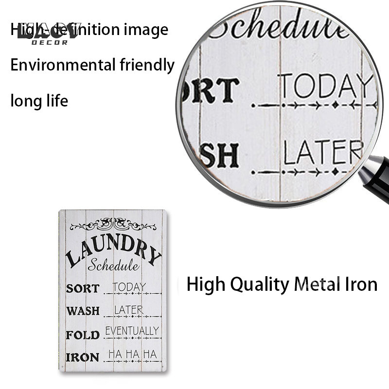 Slogan-Metallschild, Wäscherei – Home Bathroom Wall Art Bewertung und Preis