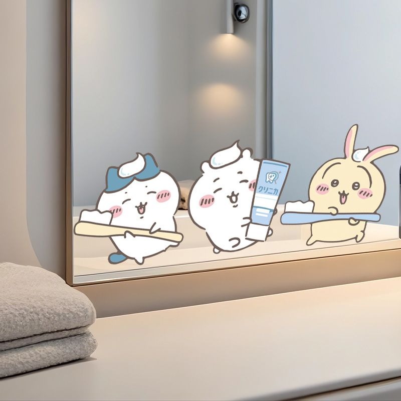 Heiße Chiikawa Spiegelaufklebe – Home Bathroom Vanity Bewertung und Preis