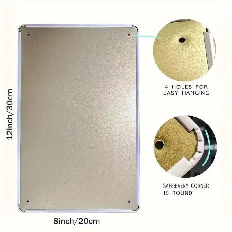 2D Flaches Retro-Metallschild  – Home Bathroom Wall Art Bewertung und Preis