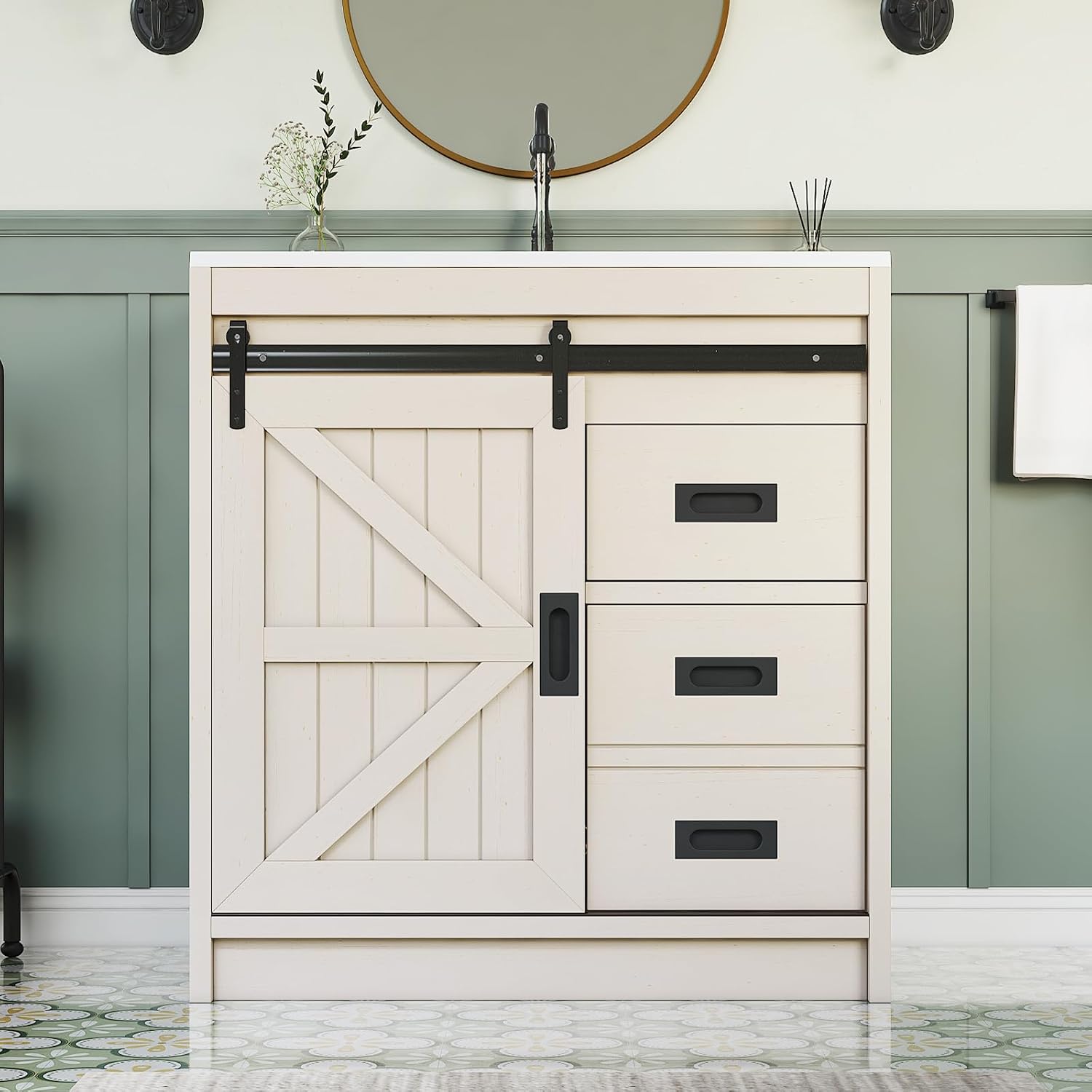 Großer Farmhouse-Badezimmersch – Home Bathroom Door Bewertung und Preis