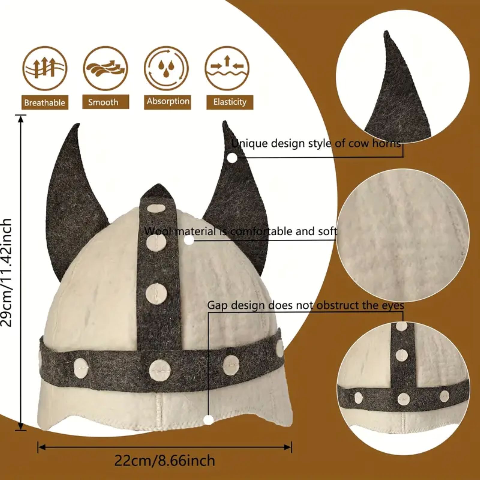 Weiß-Graue Wikinger-Hornmütze  – Home Bathroom Sauna Bewertung und Preis
