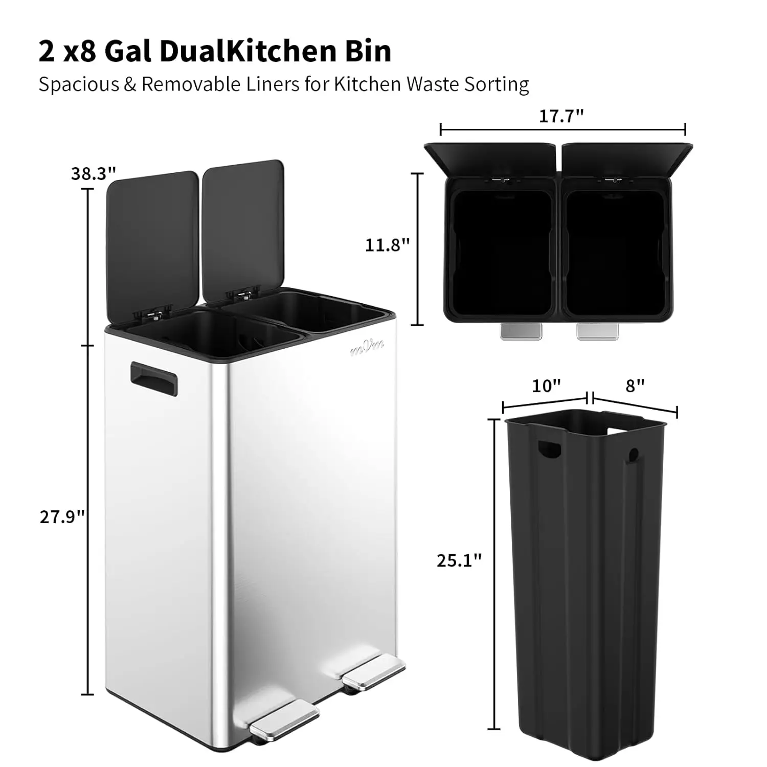 60-Liter Edelstahl-Abfalleimer – Home Bathroom Trash Can Bewertung und Preis