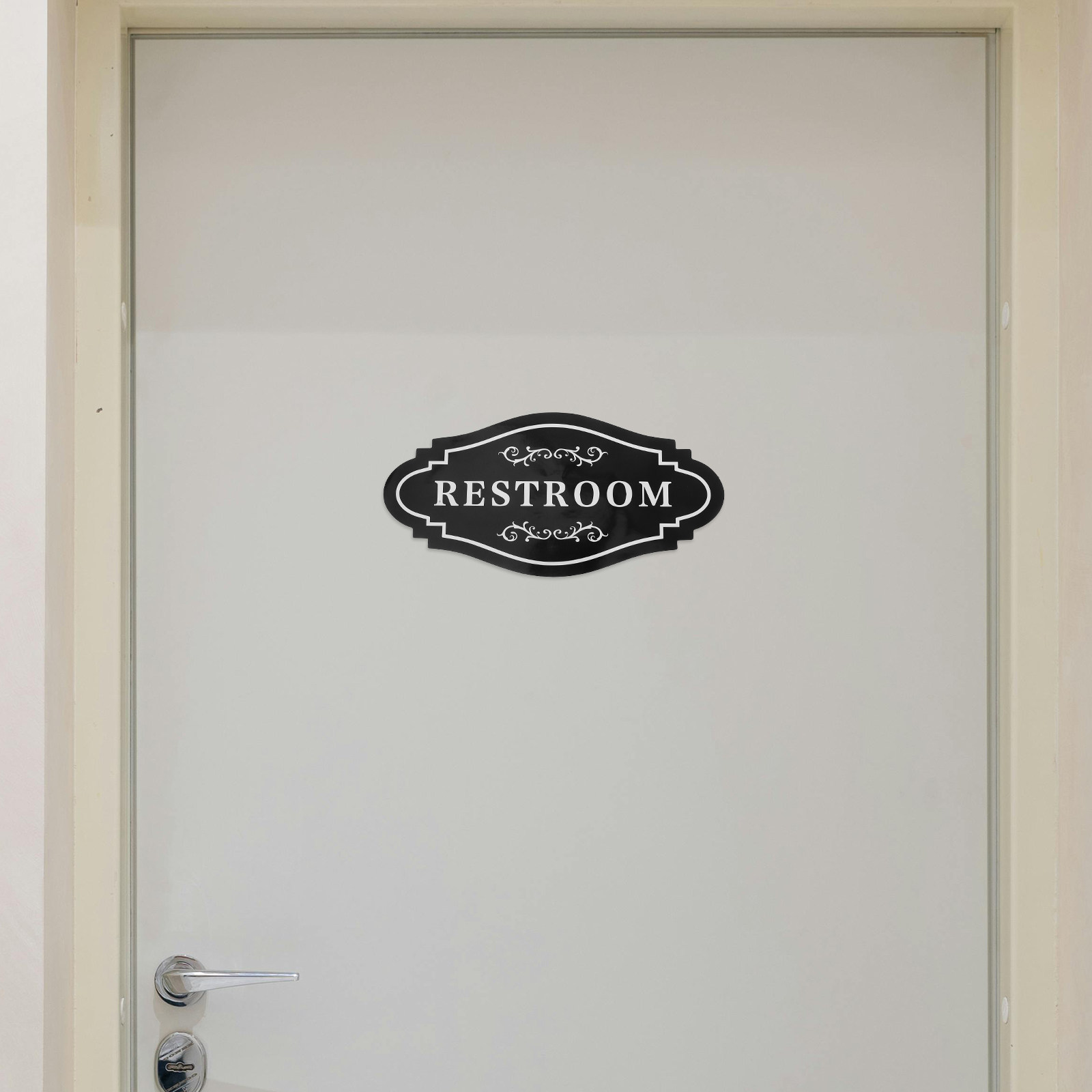 4 Stück schwarze Vinyl-Aufkleb – Home Bathroom Door Bewertung und Preis