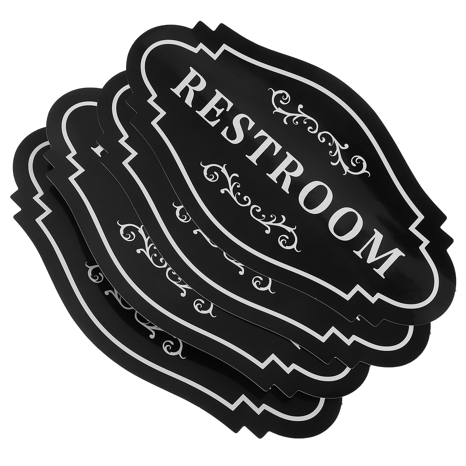 4 Stück schwarze Vinyl-Aufkleb – Home Bathroom Door Bewertung und Preis