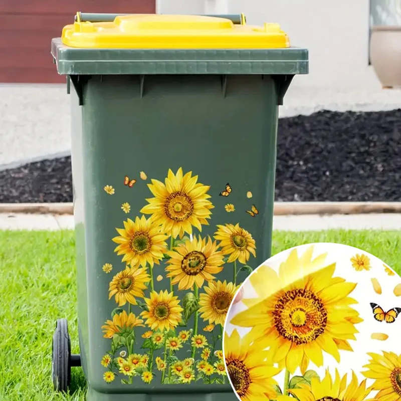 Sonnenblumen-Mülleimer-Aufkleb – Home Bathroom Trash Can Bewertung und Preis