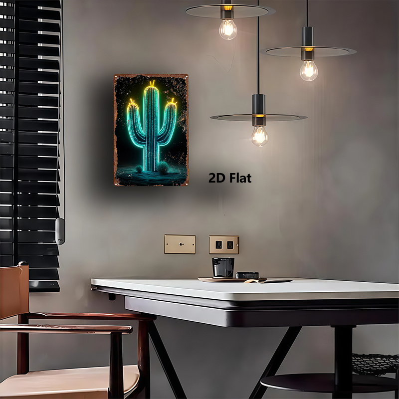 Vintage Neon Desert Cactus Alu – Home Bathroom Wall Art Bewertung und Preis