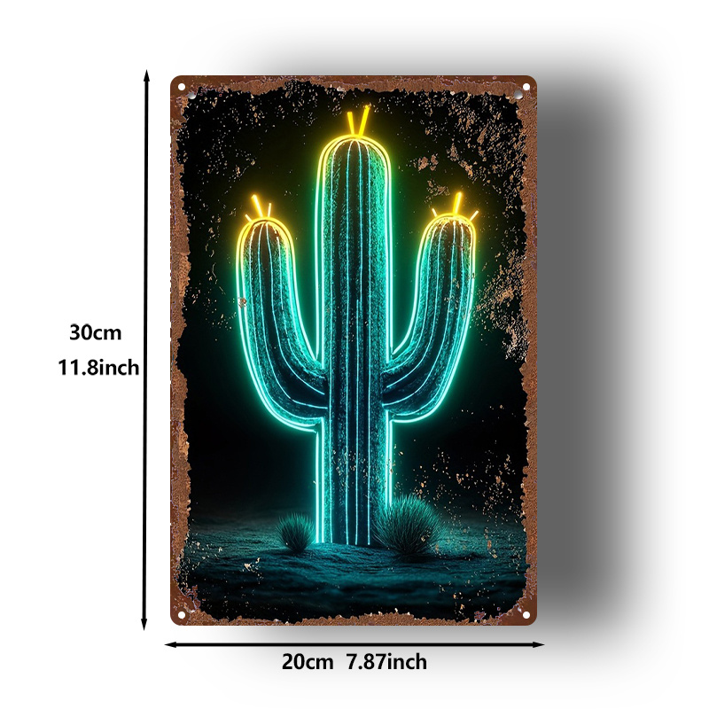 Vintage Neon Desert Cactus Alu – Home Bathroom Wall Art Bewertung und Preis